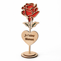 Rose en bois : Je t'aime Maman